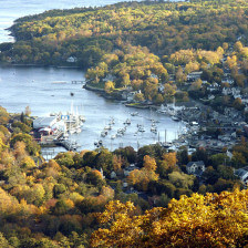 Boats coming in to Maine's Camden Harbor