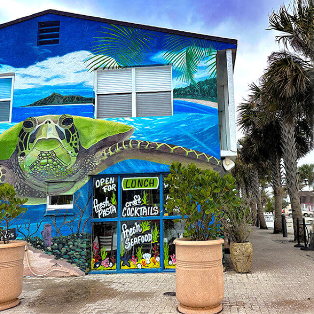 Strolling the scenic sidewalks of Cocoa Beach on the Florida Space Coast