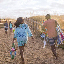 Walking to the water in Virginia Beach, Virginia