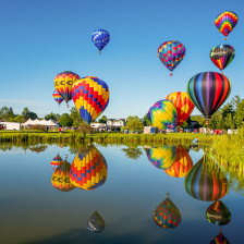Balloons at the Quechee Hot Air Balloon Festival in Quechee, Vermont
