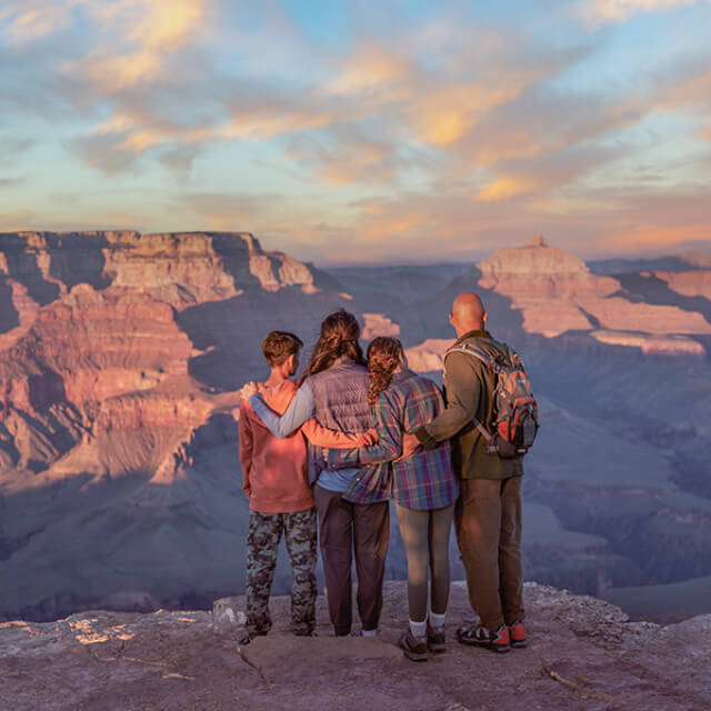 Looking out at the Grand Canyon in Arizona
