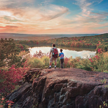 An autumn view of Crescent Lake in Southington, Connecticut