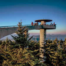 The observation tower at Kuwohi, formerly known as Clingmans Dome, in Great Smoky Mountains National Park, Tennessee