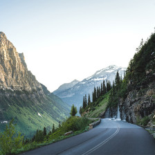 Scenic views on Going-to-the-Sun Road in Glacier National Park, Montana