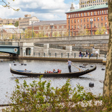 Enjoying a gondola ride in Providence, Rhode Island
