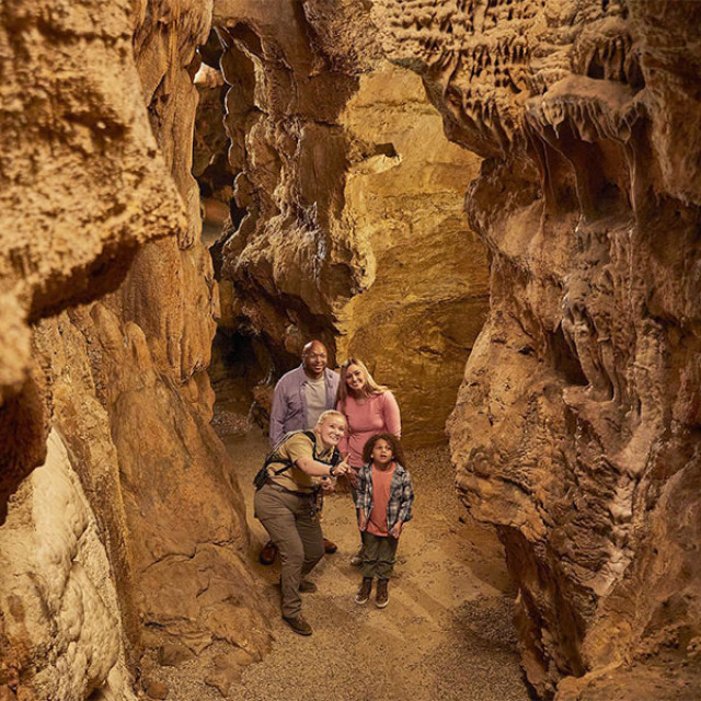 Taking an underground tour at Carter Caves State Resort Park in Olive Hill, Kentucky