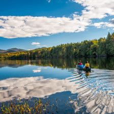 Canoeing the Second Pond area of Saranac Lake in New York State