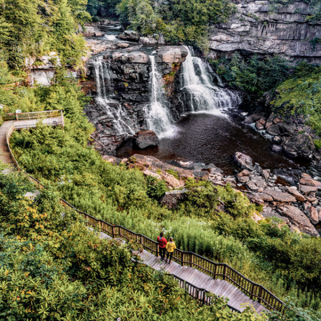 Gazing at Blackwater Falls in Blackwater Falls State Park, West Virginia