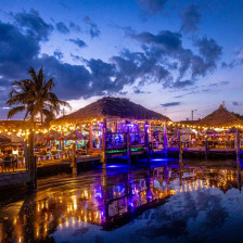 Evening view of SandBar Tiki & Grille in Englewood, Florida