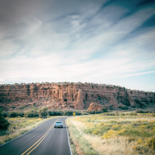Driving Route 66 through Laguna Pueblo, New Mexico