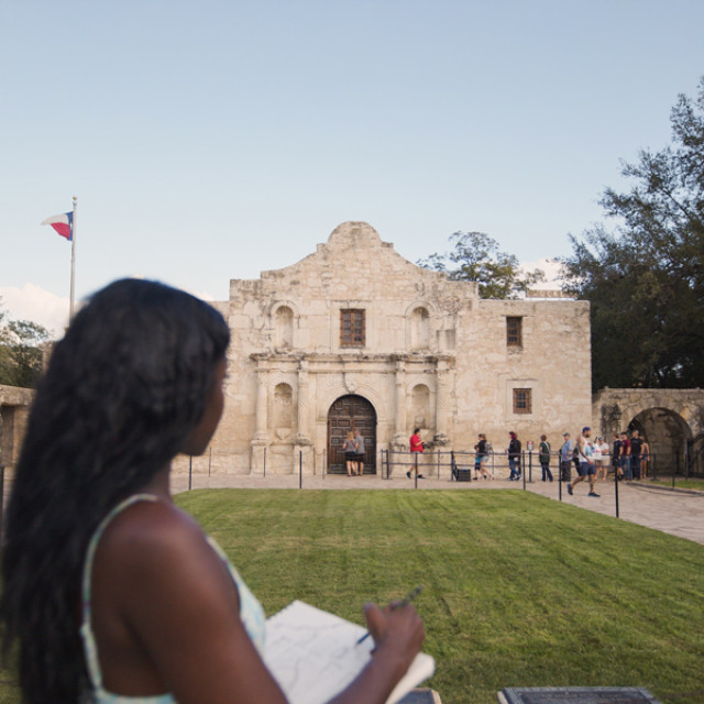 Visiting the Alamo in San Antonio, Texas
